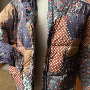 Urban Outfitters Multicolor Patchwork Puffer Jacket